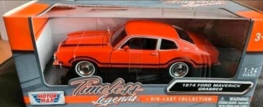 motormax Ford Maverick Grabber uit 1974 oranje nieuw in doos, Hobby en Vrije tijd, Modelauto's | 1:24, Ophalen of Verzenden, Nieuw