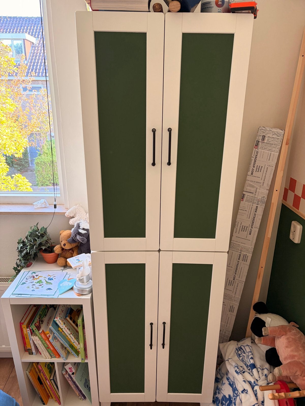 IKEA SMÅSTAD Kledingkast wit met groen, 60x42x191 cm, Ophalen, 50 tot 100 cm, Zo goed als nieuw, 150 tot 200 cm