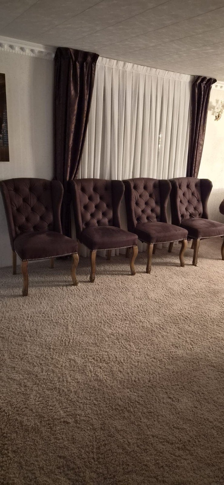 4 echte suede stoelen, Ophalen of Verzenden