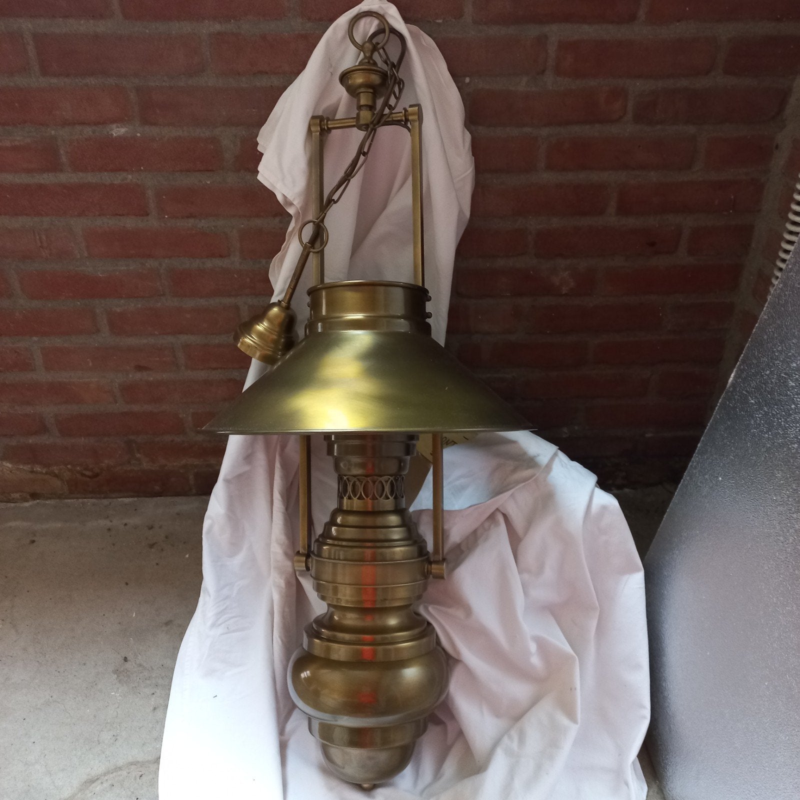 brocante hanglamp, Ophalen