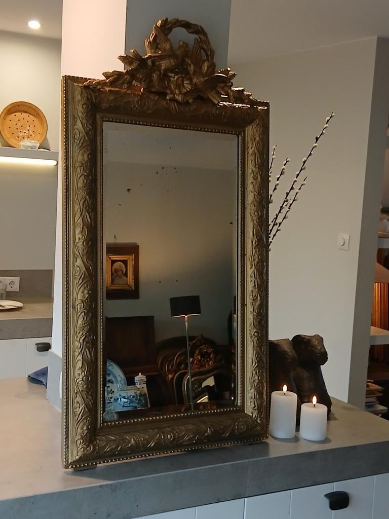 Diverse Antieke Franse Kuifspiegels, Antiek en Kunst, Antiek | Spiegels, Ophalen, Rechthoekig, Minder dan 50 cm