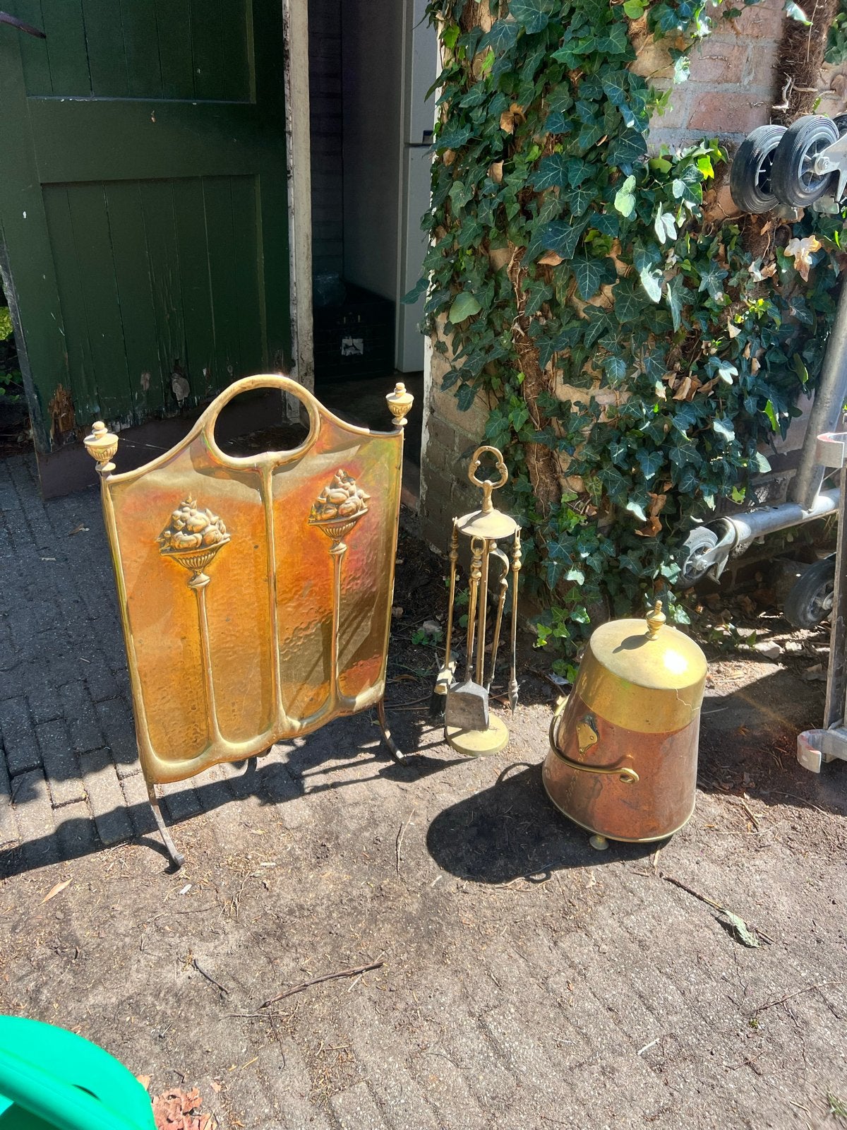 Antieke haardset, Antiek en Kunst, Ophalen, Koper