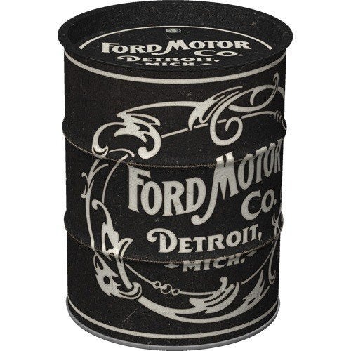 Ford Vintage logo zwart reclame spaarpot van metaal deco, Reclamebord, Info@deconoord.nl, Gebruikt, Deco Noord