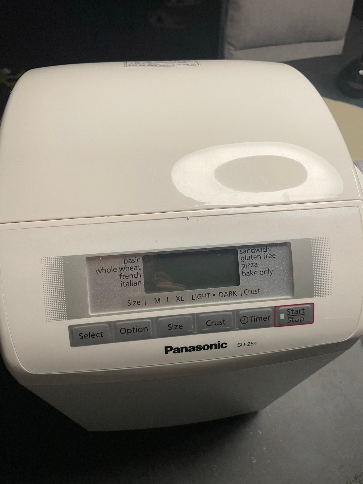 Broodbakmachine Panasonic SD-254 - Perfecte staat, Witgoed en Apparatuur, Broodbakmachines, Zo goed als nieuw, Met timer, 800 tot 1200 gram deeg