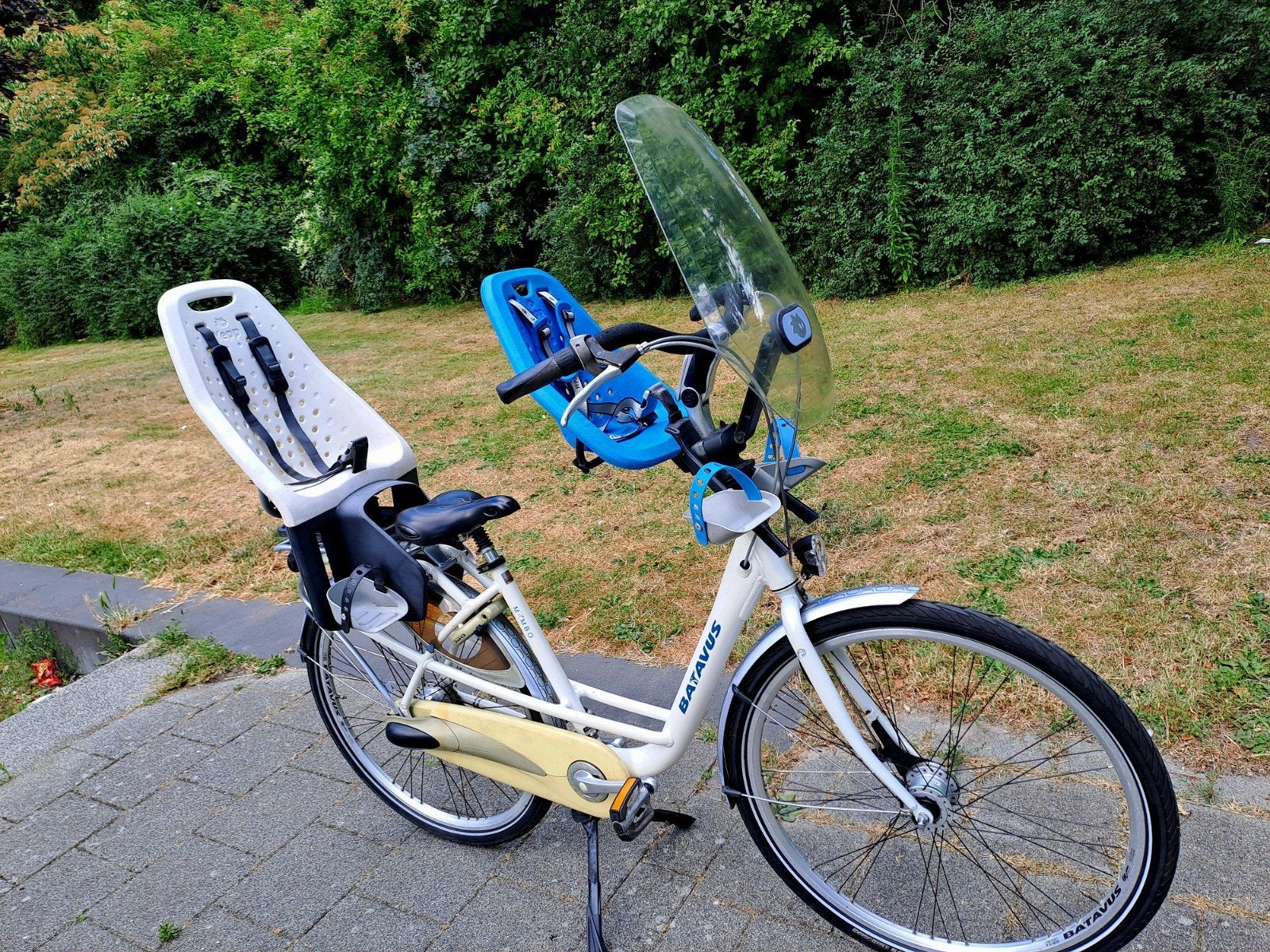 BATAVUS MAMBO moederfiets met kinderzitjes, Ophalen, 2 zitjes, 53 tot 56 cm, Buggydrager