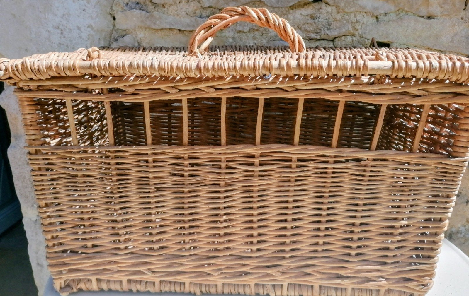 Rieten mand 'Bordeaux' rechthoekig met deksel 52x32x30cm, Huis en Inrichting, Woonaccessoires | Schalen en Manden, Ophalen, Mand