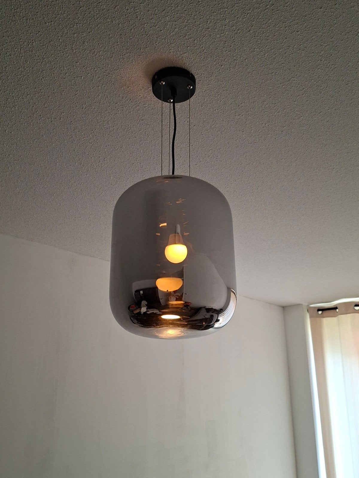 Lamp van smoked glas, Huis en Inrichting, Lampen | Hanglampen, Ophalen, Glas