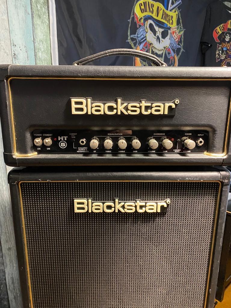 Ruilen Blackstar stack HT5 buizen versterker met 3 speakers, Ophalen, Zo goed als nieuw, Minder dan 50 watt