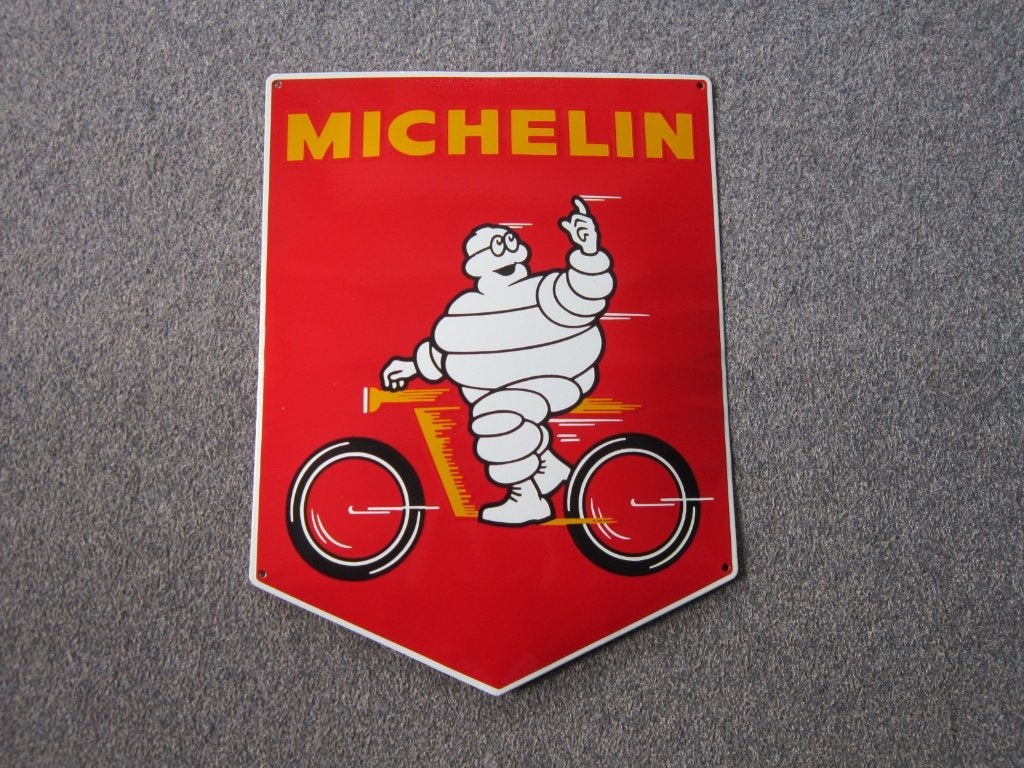 MICHELIN EMAILLE RECLAMEBORD, Ophalen, Zo goed als nieuw, Reclamebord