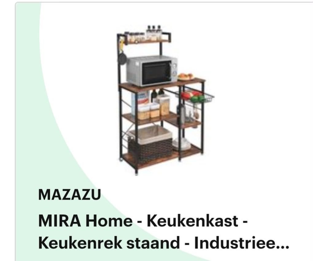Industrieel keukenrek tbv oven e.d. + 4 muurplanken, Ophalen, Zo goed als nieuw