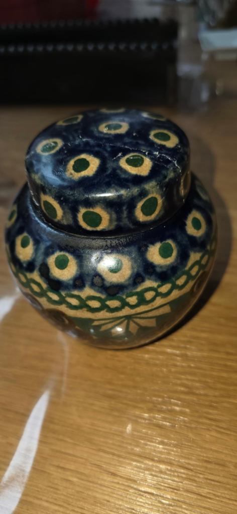 Antiek Mosterd Potje - Handbeschilderd Keramiek, Ophalen of Verzenden