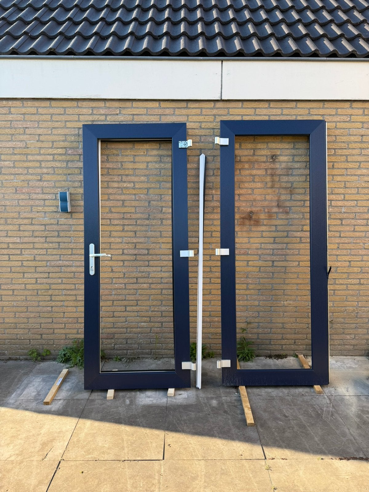 Openslaande deuren zonder glas, Deurkozijn, Zo goed als nieuw, Hout, Ophalen