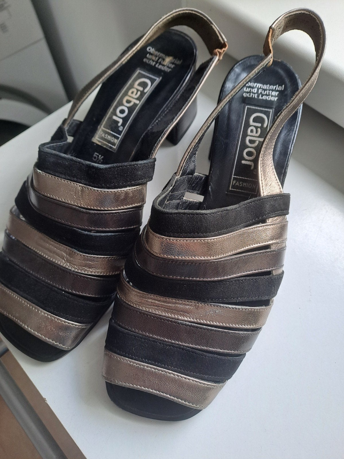 Gabor Damesschoenen Zomer Maat 5,5. Zgan., Zwart, Gabor, Gedragen, Sandalen of Muiltjes