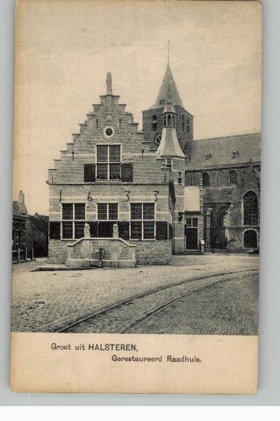 Halsteren Gerestaureerd Raadhuis Nauta/Schoutens 9504, Ophalen of Verzenden, Voor 1920, Ongelopen, Zuid-Holland