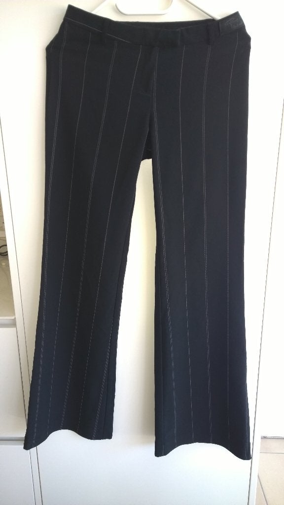 Broek met krijtstreep, Zwart, Ophalen of Verzenden, Zo goed als nieuw, Maat 34 (XS) of kleiner