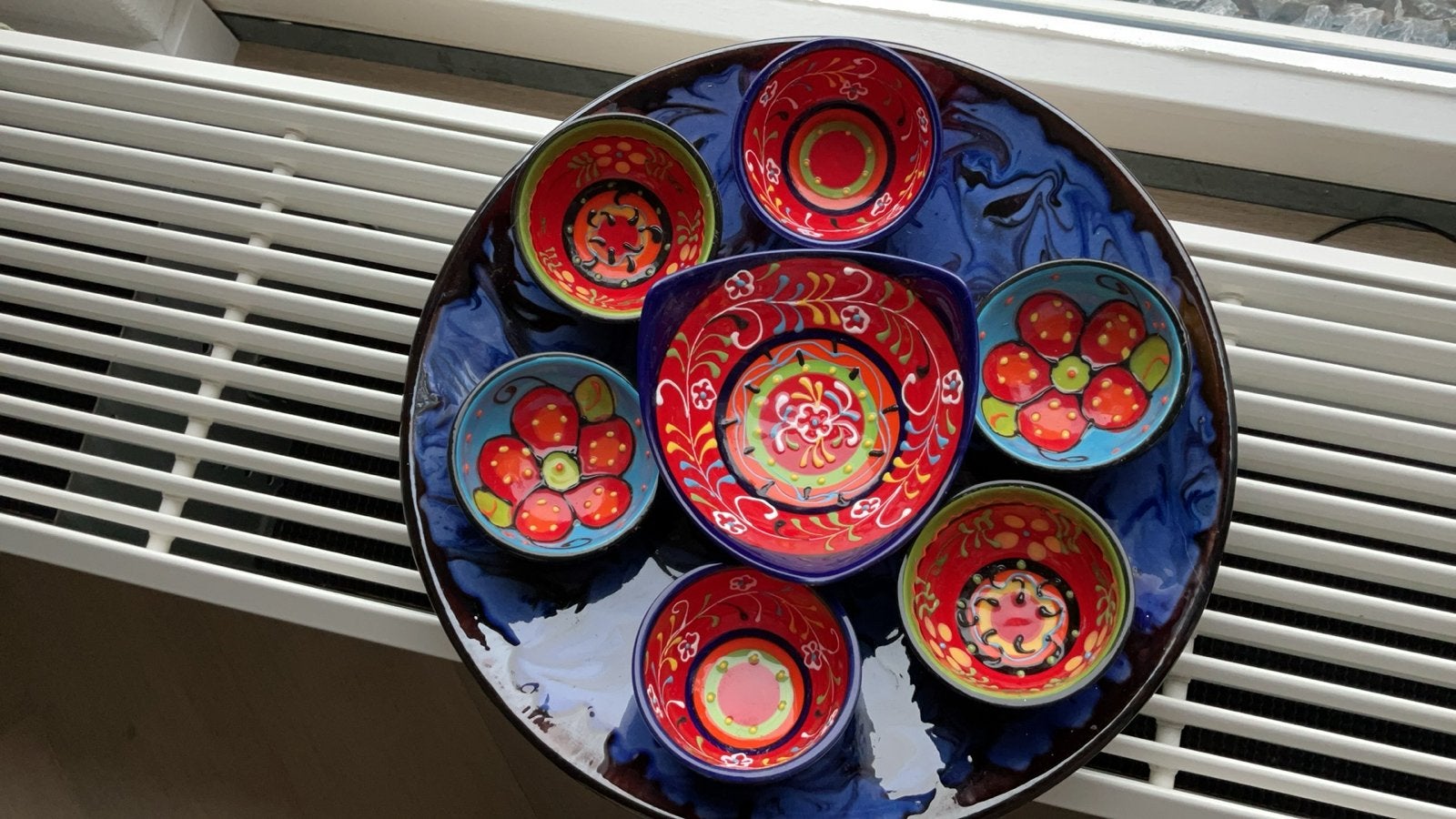 Handgeschilderde Spaanse Aardewerk Set - Schaal & Kommen, Ophalen of Verzenden