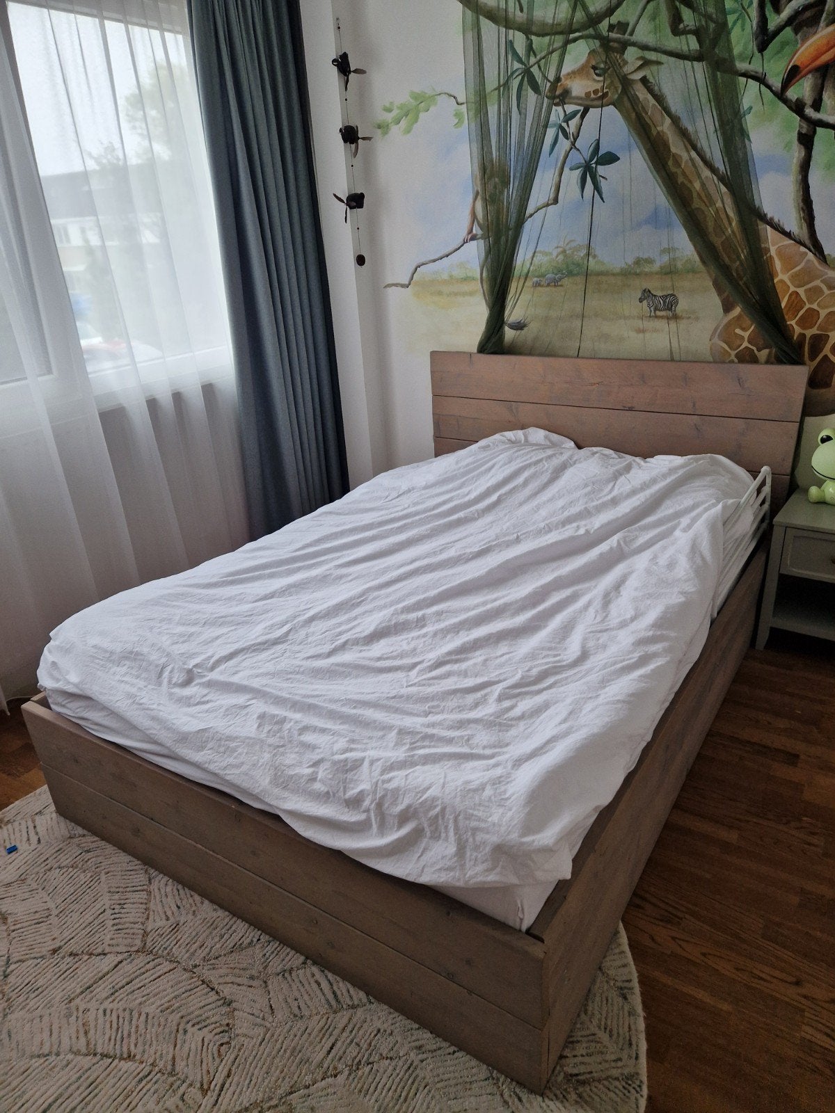 Stijgerhout bed - zeer mooi bed!, Huis en Inrichting, Ophalen, Bruin, Steigerhout, Tweepersoons