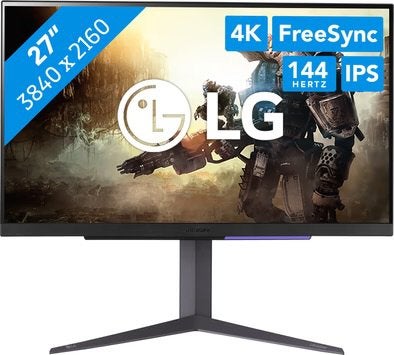 LG UltraGear 27GR93U-B 4K Ultra HD 27 inch, Gaming, IPS, 101 t/m 150 Hz, Nieuw