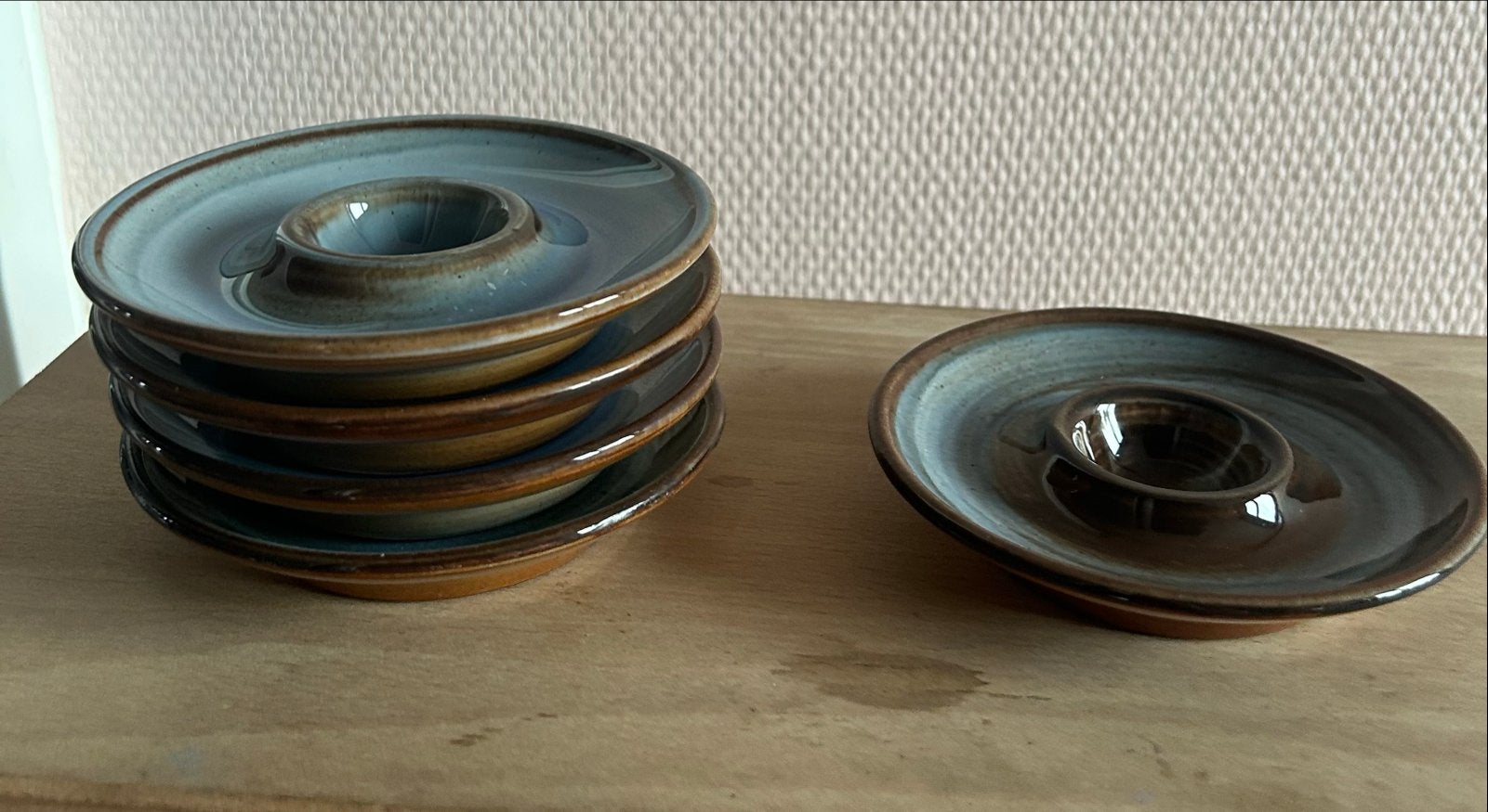 Volendams aardewerk eierdopjes - Set van 5, Huis en Inrichting, Gebruikt, Verzenden, Overige typen, Vintage