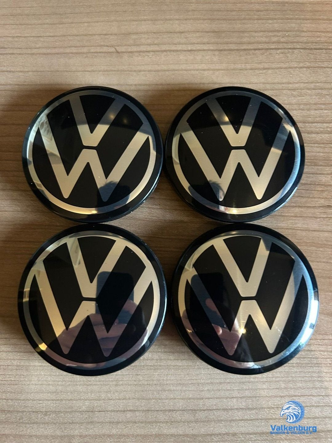 ORIGINELE VW Volkswagen naafkap naafdop set zwart, Gebruikt, -, Verzenden, -