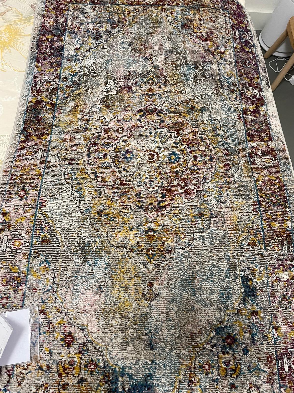 Nieuw Festival Picasso vloerkleed 80x150 cm – Keshan Beige, Huis en Inrichting, Ophalen, 100 tot 150 cm, Beige, Nieuw