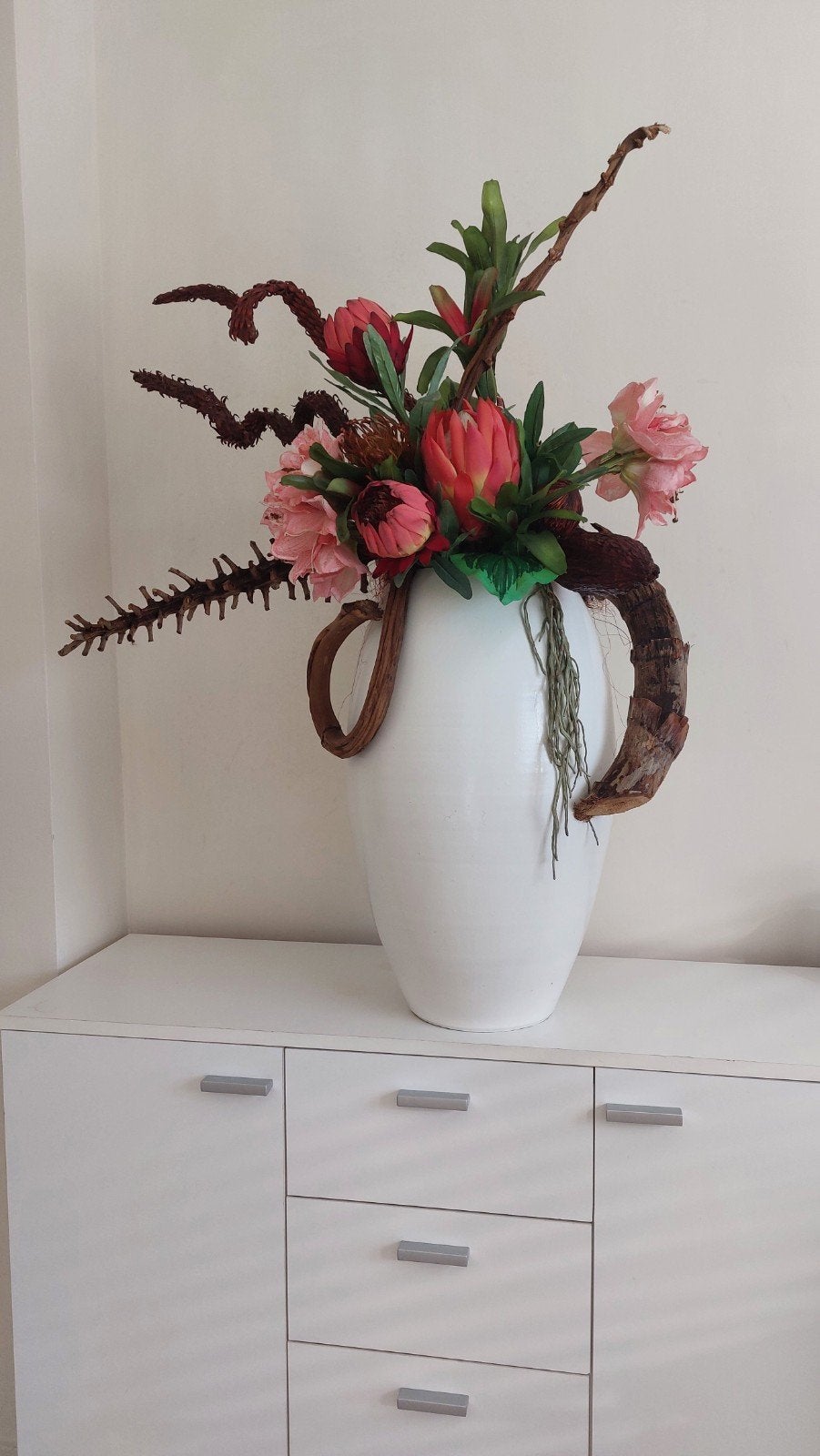 zgan Heel groot kunst bloemstuk, Ophalen, Binnen, Roze, Handgemaakt