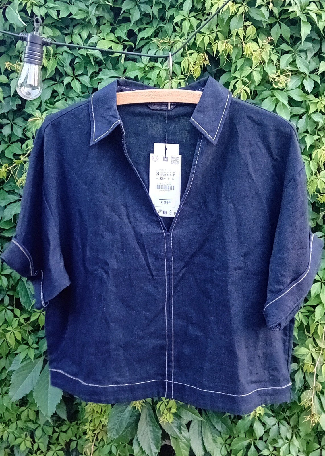 Zara linnen blouse maat S, Blauw, Zara, Nieuw, Ophalen of Verzenden