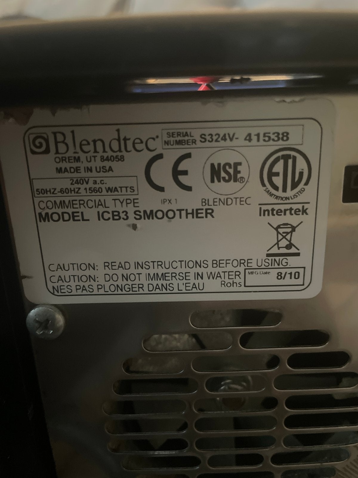 Blendtec ICB3 Smoother Commerciële Blender, Ophalen of Verzenden, Gebruikt, Blender