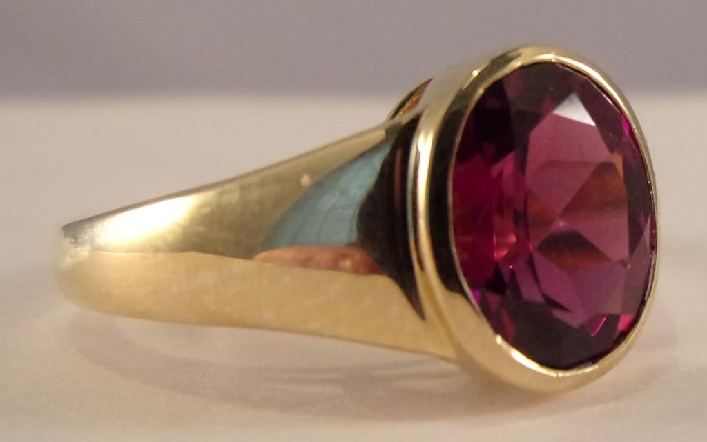 1- nieuwe gouden Harry Ivens ring met Rhodoliet, Sieraden, Tassen en Uiterlijk, Ringen, Verzenden, Nieuw, 17 tot 18, Met edelsteen