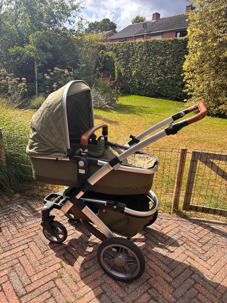 Groene Joolz Geo Combi Kinderwagen + Extra’s, Gebruikt, Verstelbare duwstang, Ophalen, Kinderwagen