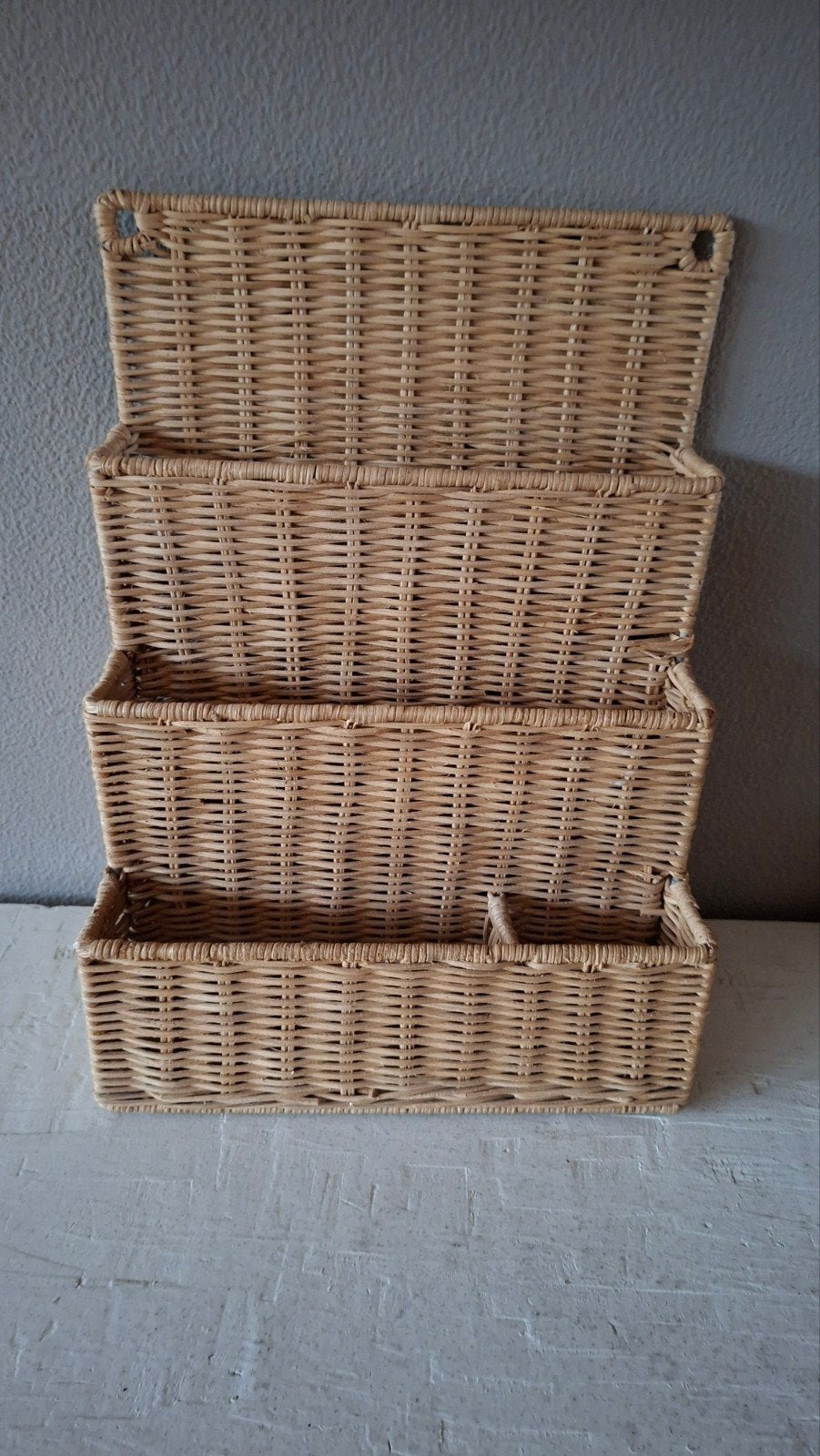 Vintage Rotan Bureau Organizer /Brievenhouder (Wandrek), Ophalen of Verzenden