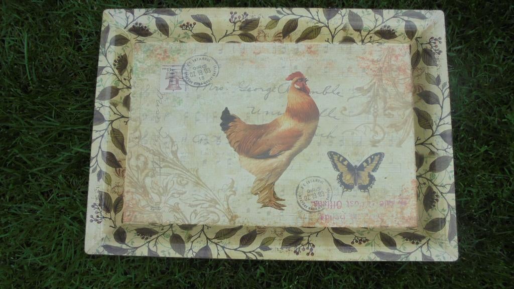 kunststof dienblad, kip/haan 41x29cm, Kunststof, Ophalen of Verzenden, Meerkleurig, Overige typen