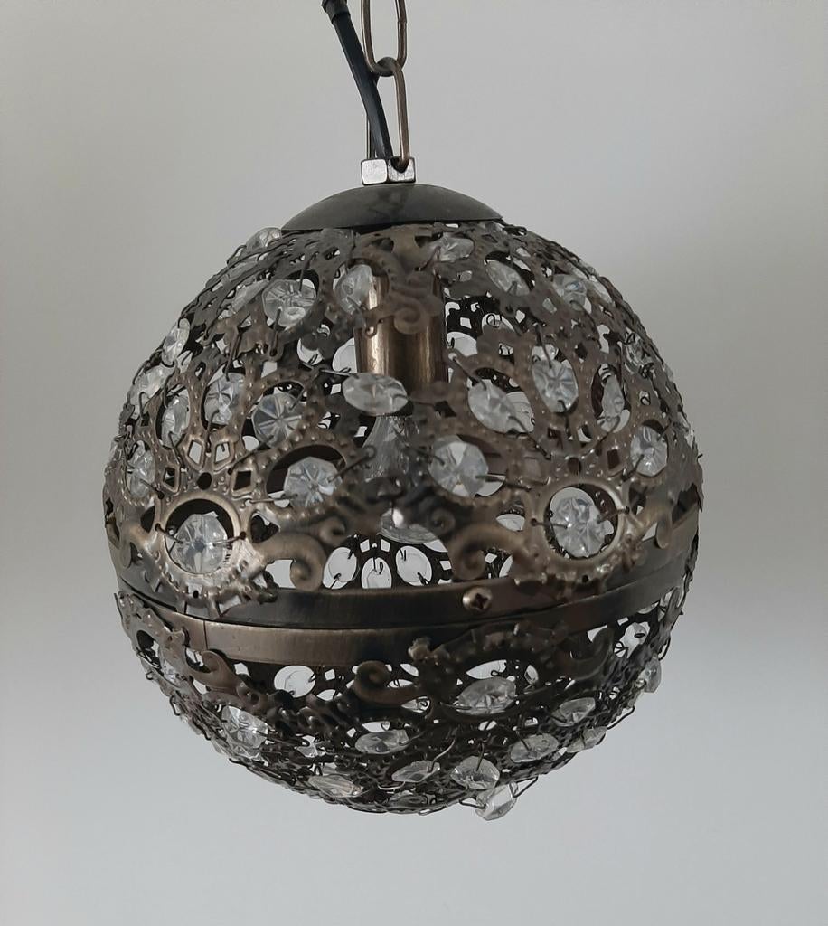 Mooie hanglamp glazen steentjes, Ophalen, Minder dan 50 cm