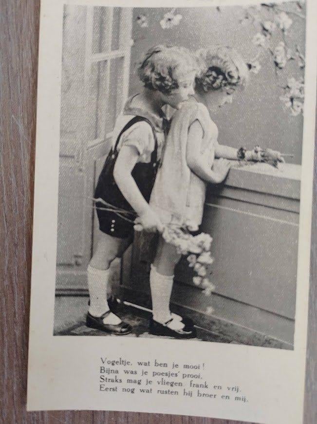 Nostalgische kinder ansichtkaart, zeer oud , met gedicht, Ophalen of Verzenden, Voor 1940, Zo goed als nieuw, Kind