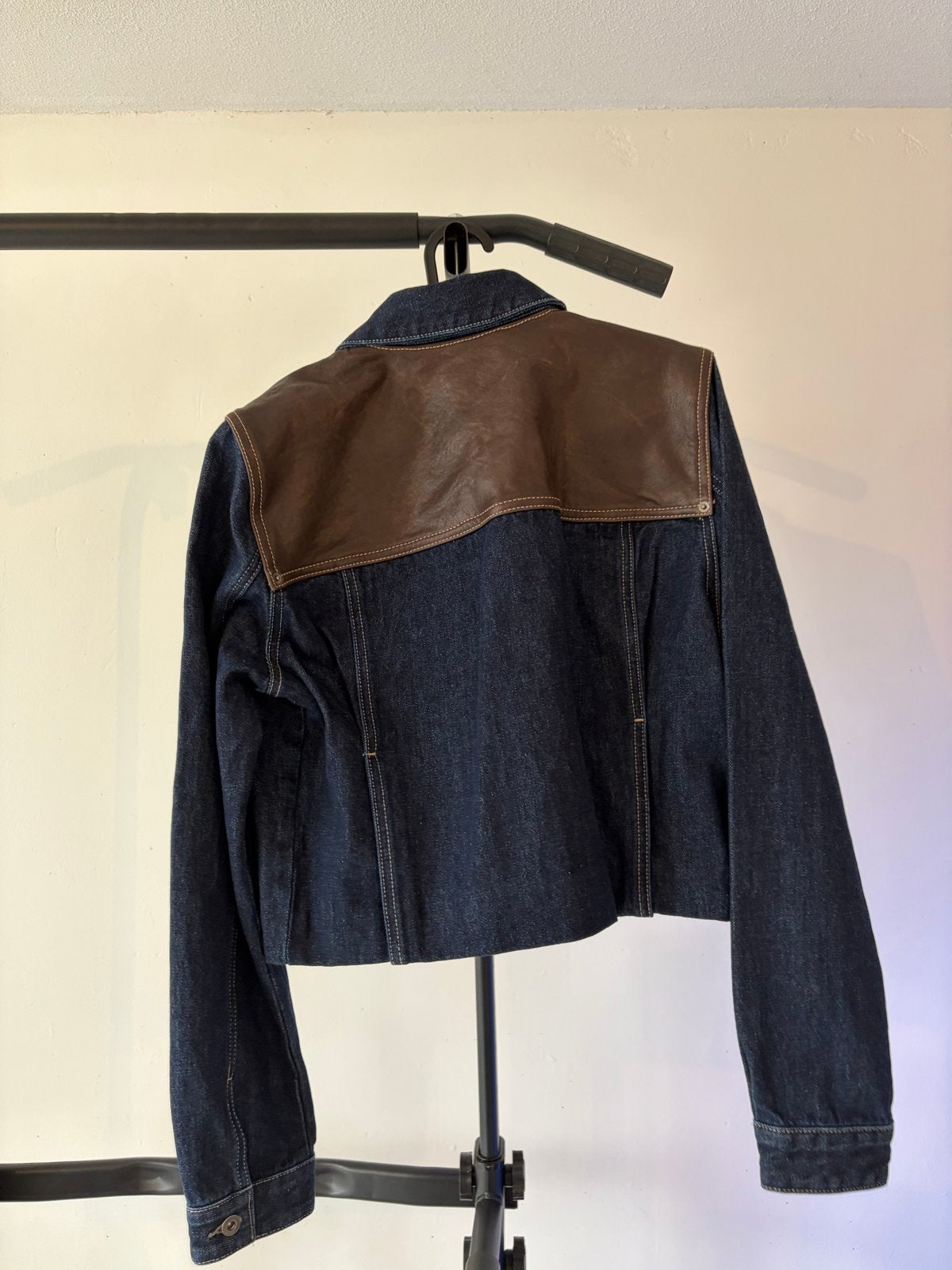 Zara spijkerjack met leren details, 100% katoen (L), Ophalen of Verzenden, Nieuw, Blauw
