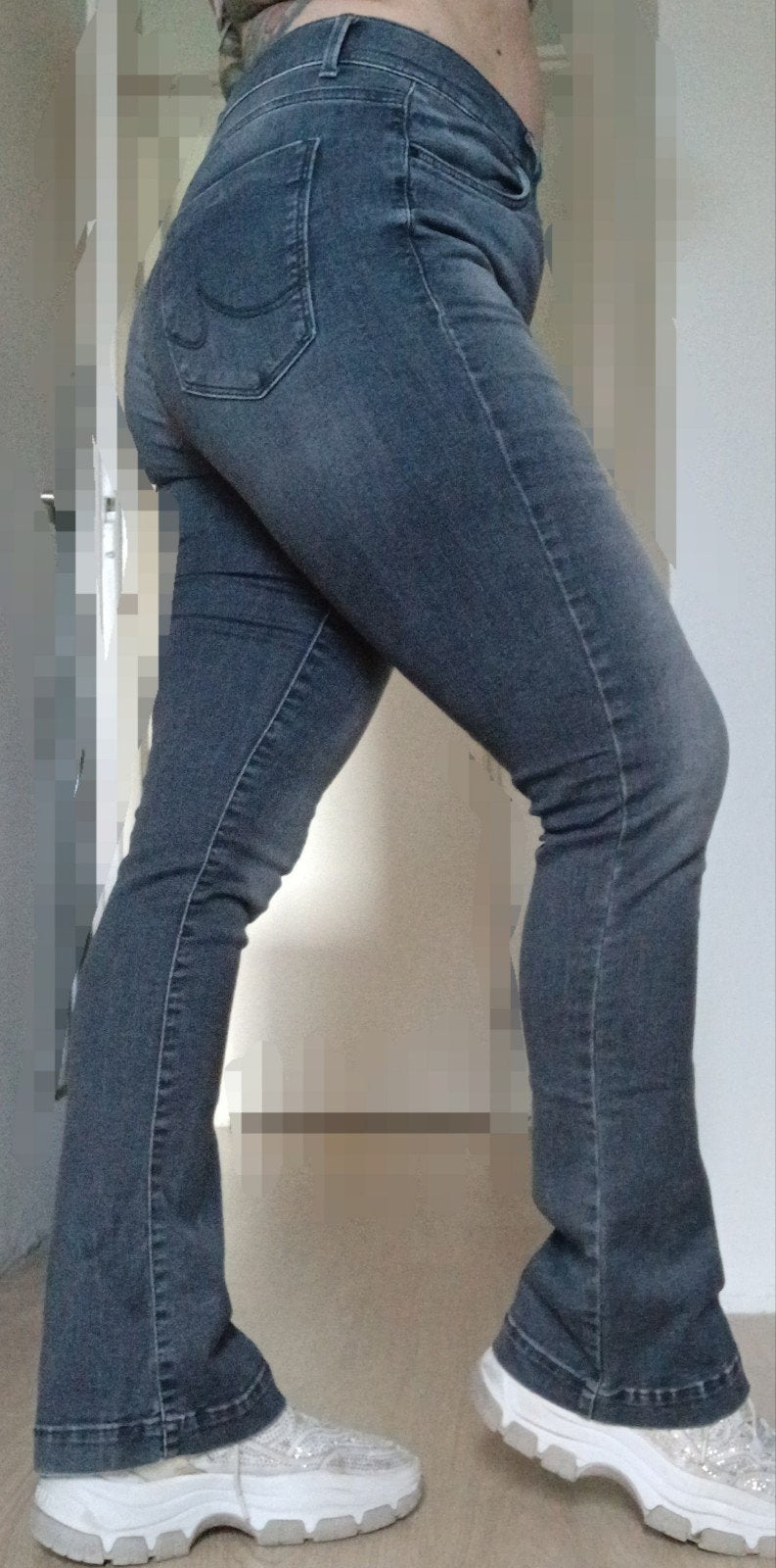 LTB fallon grijze flared jeans spijkerbroek 31/32 stretch, Verzenden, Grijs, Gedragen, LTB