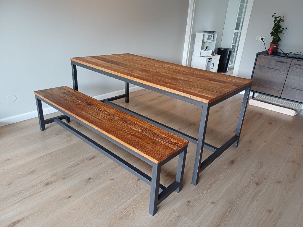 Eettafel met bankje, Ophalen, Gebruikt, 50 tot 100 cm, Vijf personen of meer