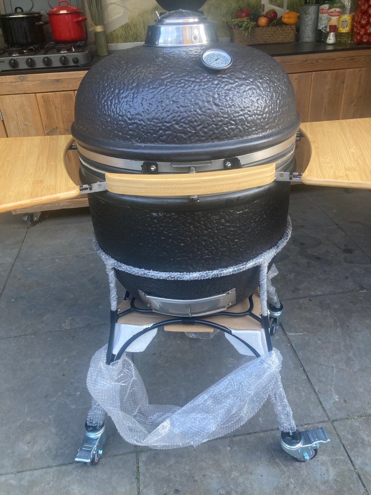 Kamado large, 21 inch, bbq egg, houtskool barbecue, te koop, Ophalen, Gebruikt