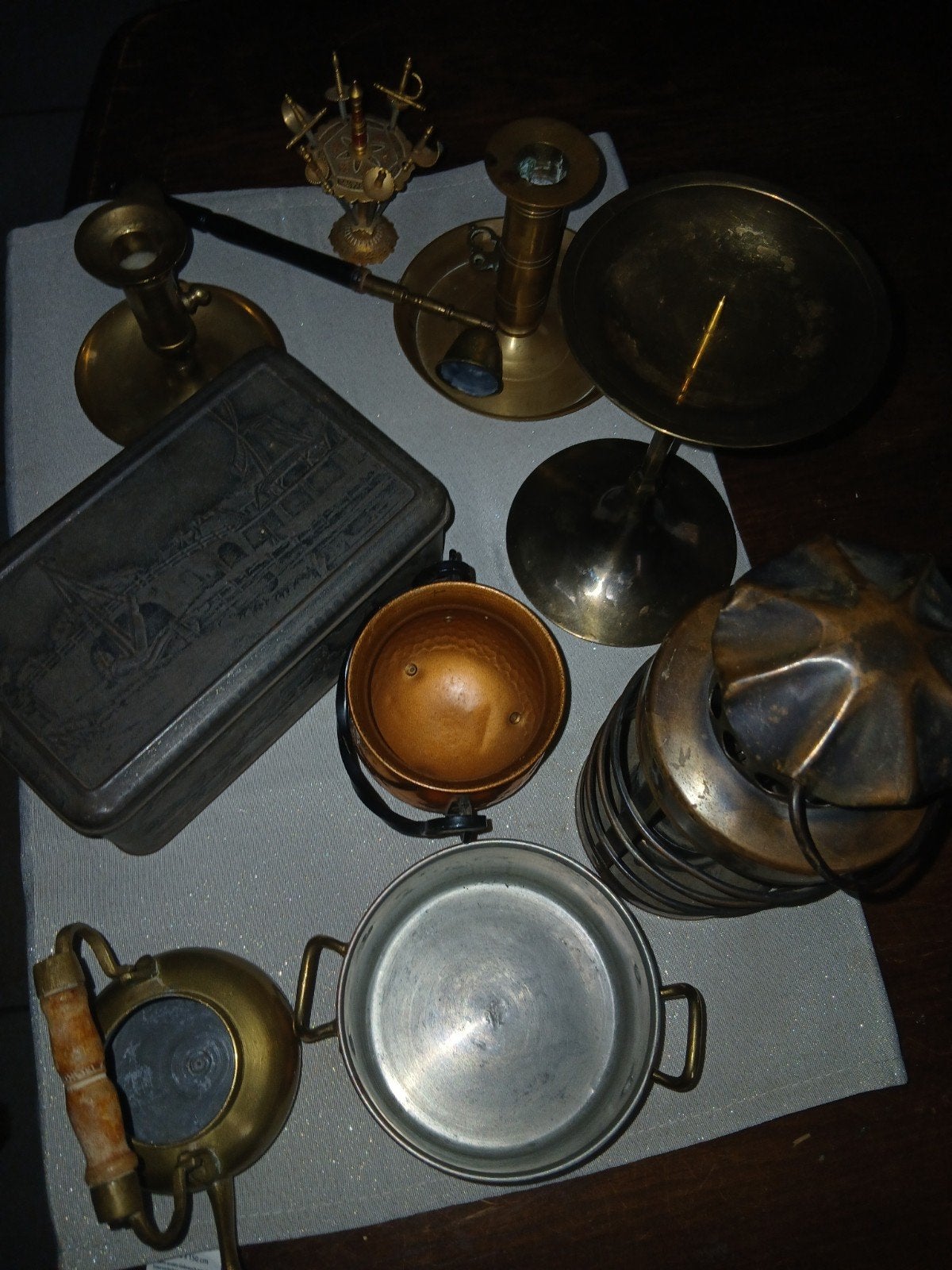 Diverse koperen en metalen decoratie en gebruiksvoorwerpen, Antiek en Kunst, Ophalen of Verzenden, Overige materialen