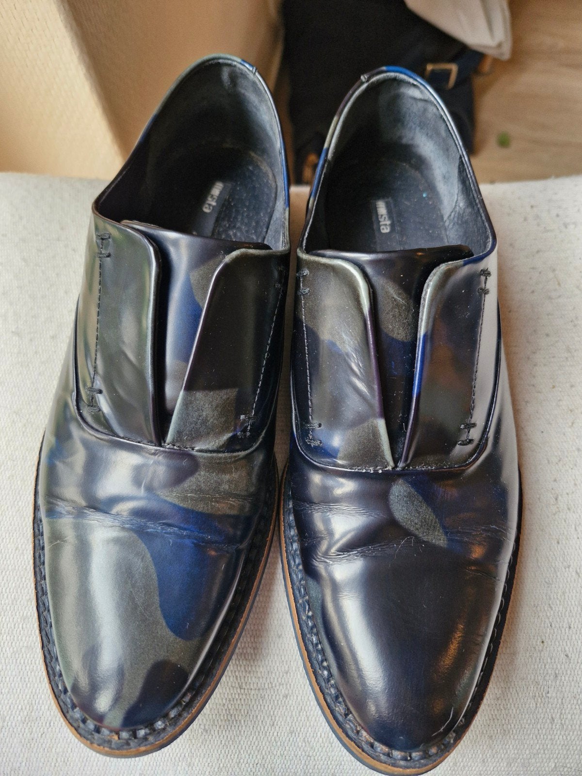 MIISTA Marta leren instappers loafers gevlekt mt 38 zgan, Kleding | Dames, Schoenen, Overige kleuren, Instappers, Zo goed als nieuw
