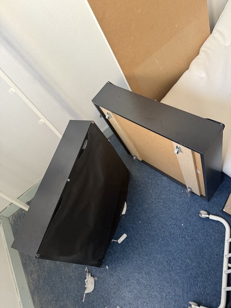 Zwarte mobiele lades /kastjes voor onder het bed, 100 cm, Eenpersoons, Zwart, Zo goed als nieuw