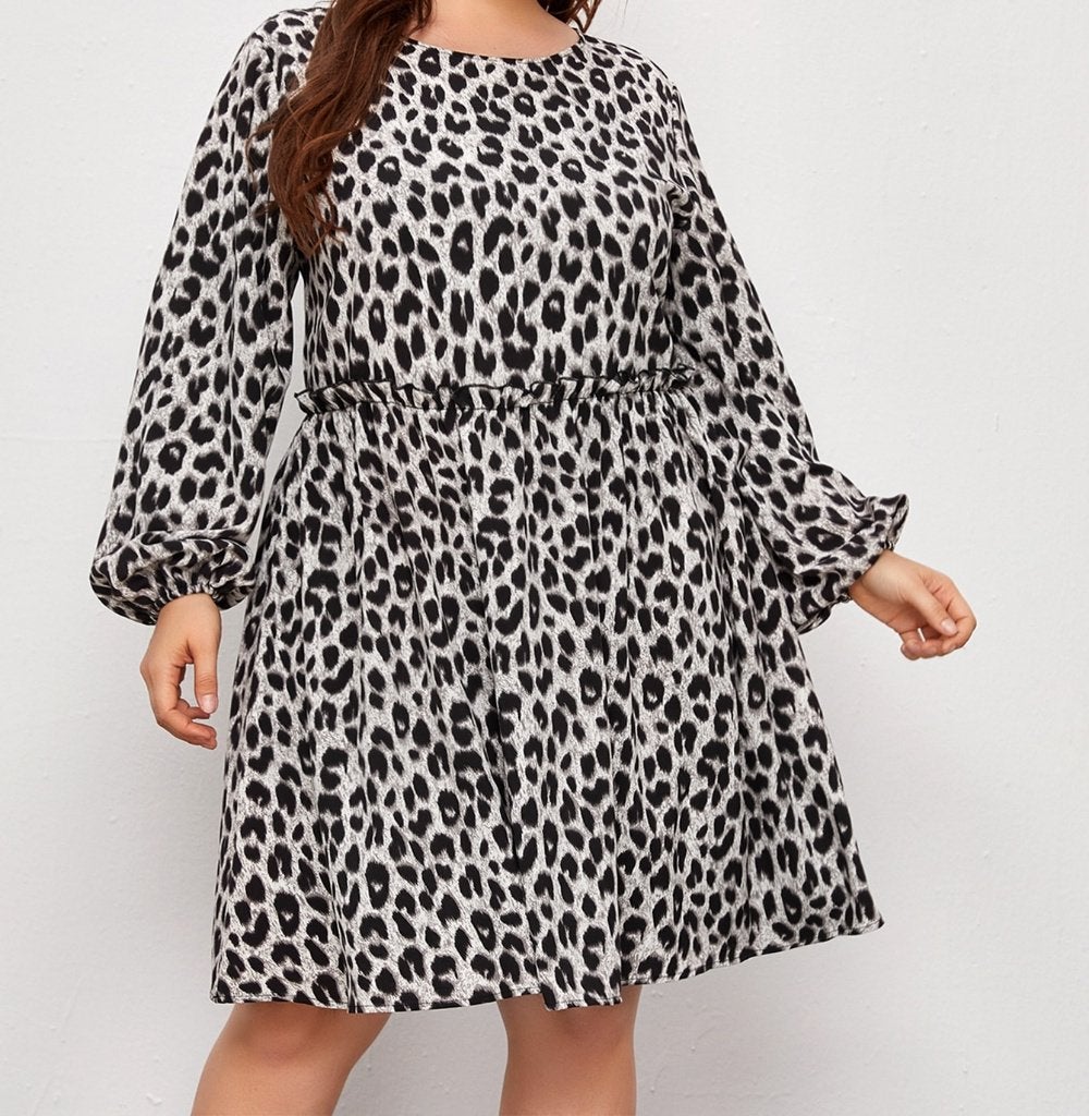 NIEUW! Trendy zwarte animal jurk maat 1XL = 46 48, Verzenden, Zwart, Maat 46/48 (XL) of groter, Nieuw