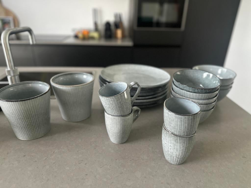 Servies set 25-delig blauw, Ophalen