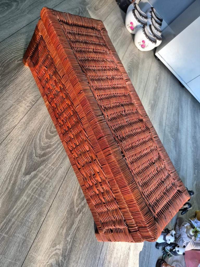 Vintage rotan koffer/opbergkist, Overige materialen, Minder dan 50 cm, Gebruikt, 50 tot 100 cm