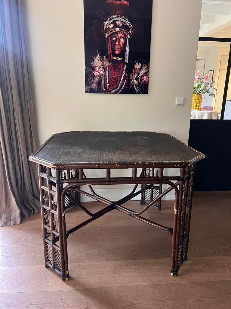 Hele gave unieke faux bamboo tafel, Ophalen, Gebruikt, 100 tot 150 cm, 25 tot 50 cm