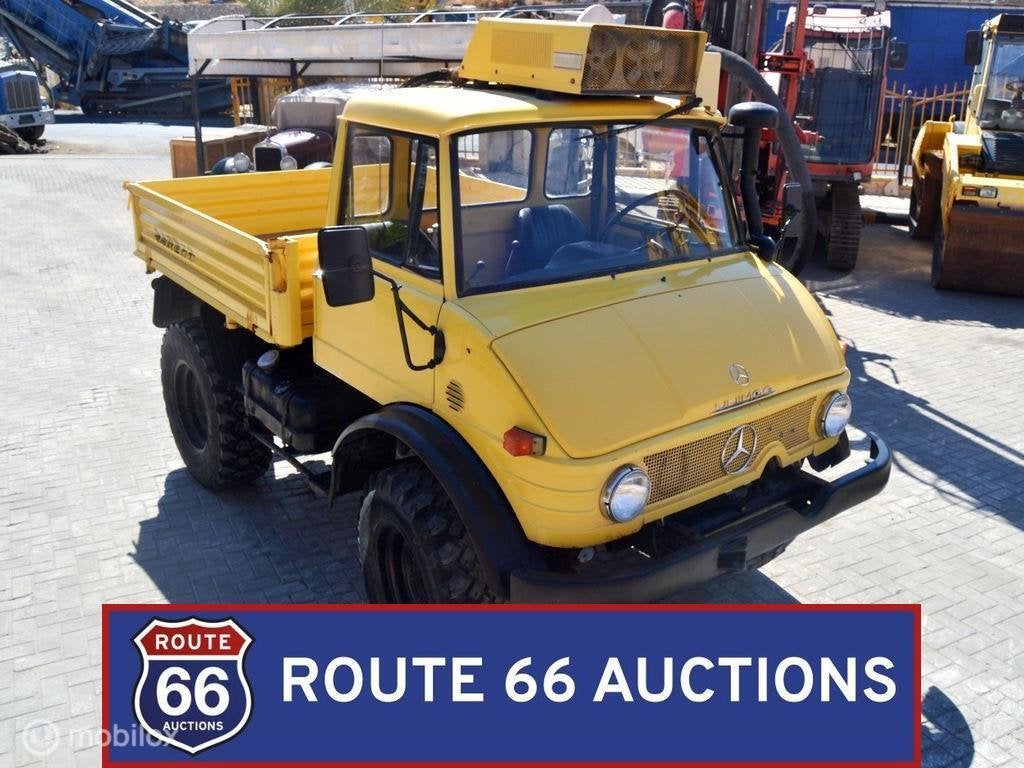 Mercedes-Benz Unimog 406 U900 | 1975 | Route 66 Auctions, Auto's, Overige carrosserieën, Zwart, Mercedes-Benz, Bedrijf