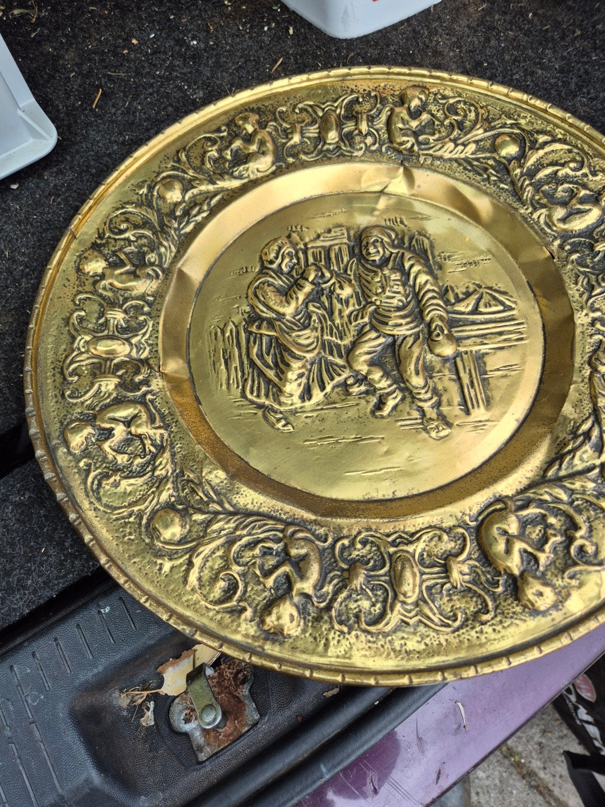 Heel oud bord, Antiek en Kunst, Antiek | Koper en Brons, Ophalen of Verzenden