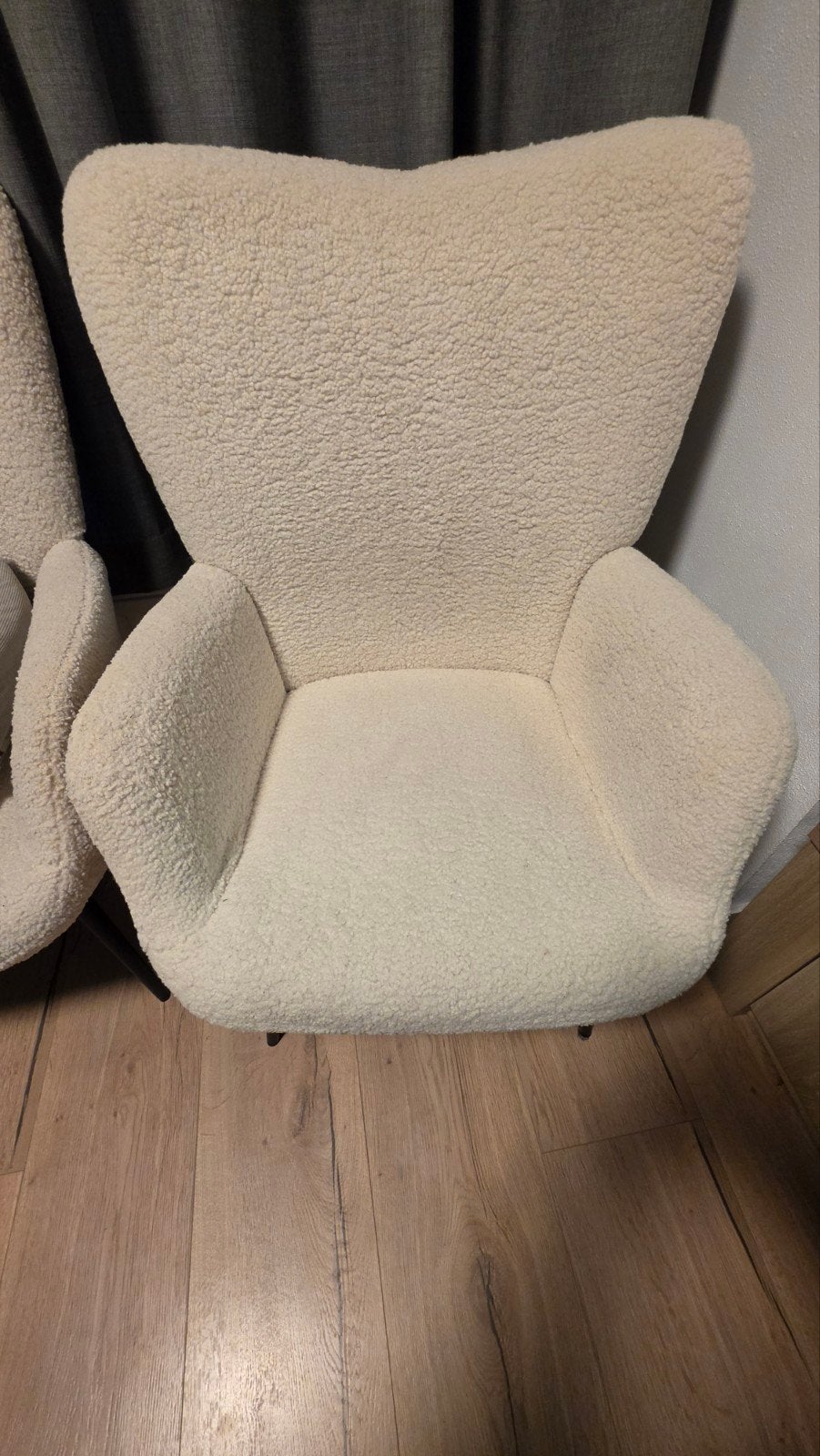 Comfortabele fauteuil in teddy stof - Crème, Huis en Inrichting, Stoelen, Ophalen, Overige kleuren, Zo goed als nieuw, Eén