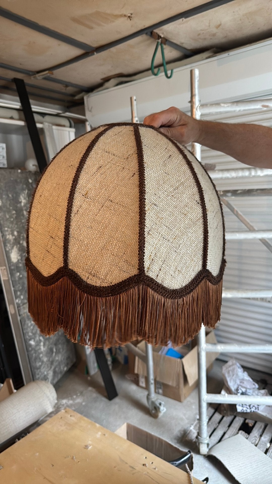 Vintage lampenkap, Ophalen, Bruin, Overige typen, Rond