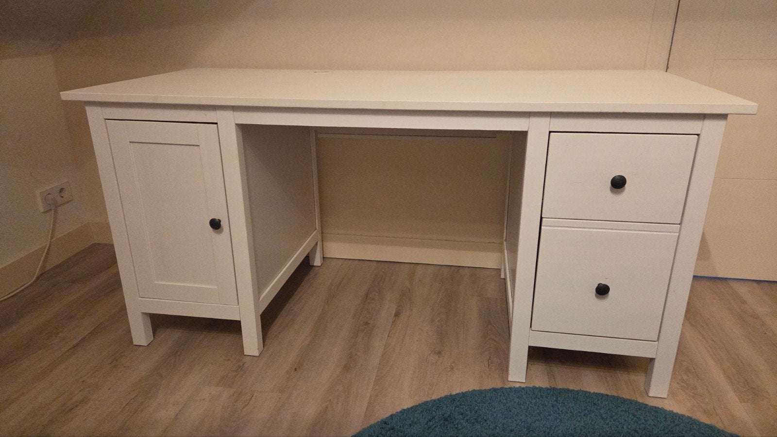 IKEA Hemnes Bureau Wit met Lades en Kastje, Huis en Inrichting, Bureaus, Ophalen, Gebruikt, Hout, IKEA